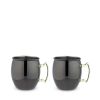 Black Moscow Mules with Gold True (Set of 2)