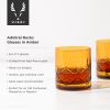 Admiral Cut Crystal Amber Rocks Glasses ViskiÂ® (Set of 2)