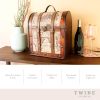6 Bottle Old World Wooden Wine Box TwineÂ®