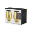 Gold Stemless Wine Glasses ViskiÂ® (Set of 2)