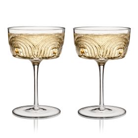 Deco Beau Crystal Coupe Glasses ViskiÂ® (Set of 2)