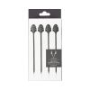 Deco Gunmetal Cocktail Picks ViskiÂ® (Set of 4)