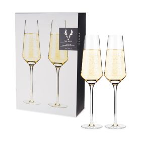 Raye Crystal Angled Champagne Flutes ViskiÂ® (Set of 2)
