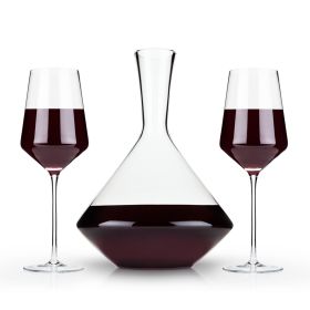 3 Piece Raye Crystal Angled Glass and Decanter Set ViskiÂ®