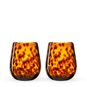 Tortuga Recycled Stemless Wine Glasses TwineÂ® (Set of 2)