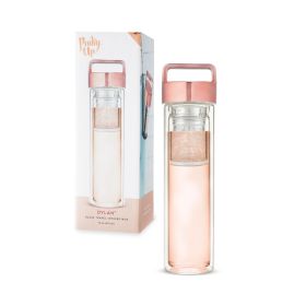 DylanRose Gold Glass Travel Infuser Mug