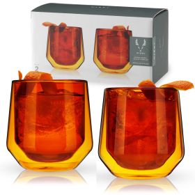 Aurora Double Walled Amber Tumblers ViskiÂ® (Set of 2)