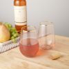 Rose Crystal Stemless Wine Glass Set by TwineÂ®