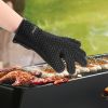 BBQ Gloves 446℉Heat Resistant BBQ Grill Gloves with Meat Claws Silicone Non-Slip Pot Holder Waterproof Oven Mitt for Roasts BBQ Cooking Baking