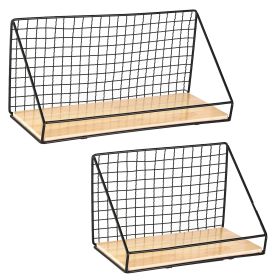 Floating Wall Shelves Rustic Wood Decorative Storage Shelf Wall Mounted Hanging Storage Rack for Living Room Office Bedroom Bathroom Kitchen (Option: S)