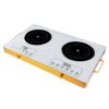 7000W Electric Double Ceramic Stove Electric Cooktop Hot Plate Infrared Countertop Burner 3500W+3500W with 11 Power Levels 0-4H Timer Portable Handle