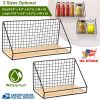 Floating Wall Shelves Rustic Wood Decorative Storage Shelf Wall Mounted Hanging Storage Rack for Living Room Office Bedroom Bathroom Kitchen