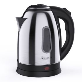 Electric Kettle Water Boiler, 1.8L Electric Tea Coffee Kettle Hot Water Boiler Auto Shut-Off & Boil Dry Protection (Color: Silver)
