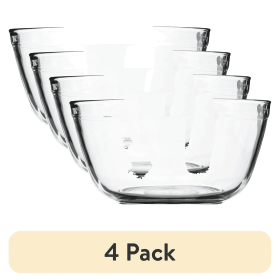 Glass Mixing Bowl, 4 Quart (Color: 4 Pack)