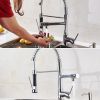Kitchen Sink Faucet Single Handle Pre-Rinse Spring Pulldown Spray Head Kitchen Faucet Chrome Plated Finish Lead-Free