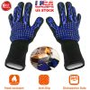 BBQ Gloves 1472°F Heat Resistant Grill Gloves Anti-slip Carbon Fiber BBQ Gloves Oven Gloves Mitts For Barbecue Cooking Baking Welding Cutting