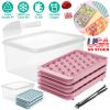 4 Packs Small Ice Cube Trays Mini Circle Ice Cube Tray Round Ice Ball Maker Mold with Lid Bin 132Pcs Ice Cubes for Chilling Drinks Coffee Juice Cockta